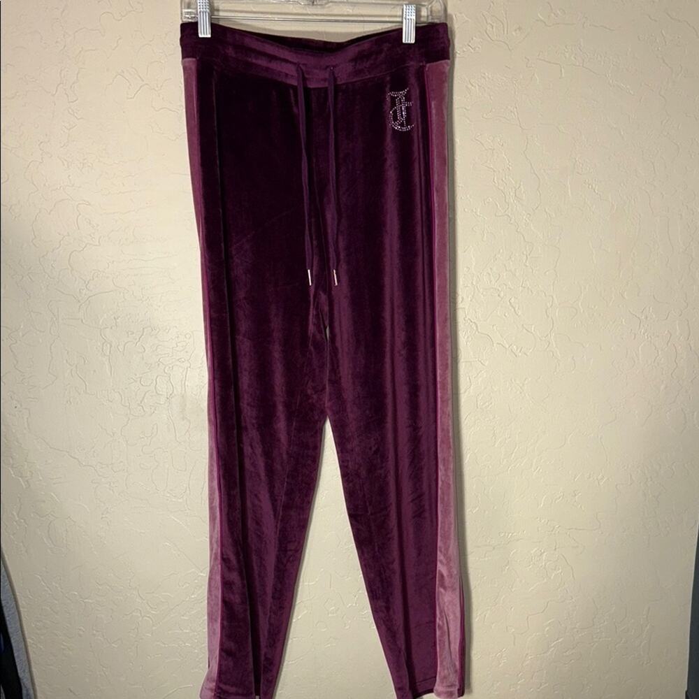 Juicy couture purple velour wide leg track suit sweatpants size medium